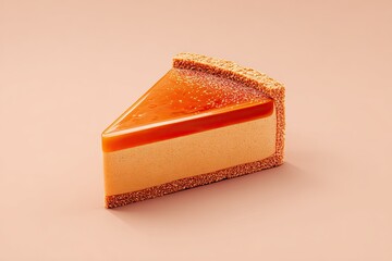 Caramel Cheesecake Slice Dessert Studio Shot.