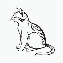 domestic shorthair cat Vector Art illustration
