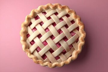 Homemade Pie Baked food Dessert Pink Top view.