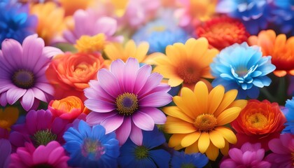 Obraz premium colorful flowers closeup