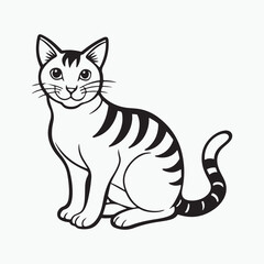 domestic shorthair cat Vector Art illustration