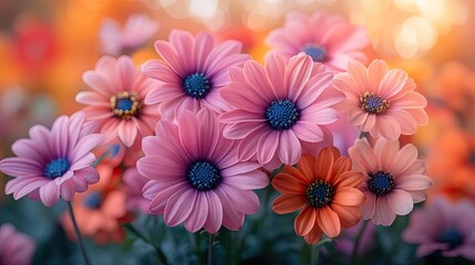Fototapeta premium Soft-focus bouquet of vibrant flowers