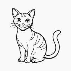 Fototapeta premium domestic shorthair cat Vector Art illustration