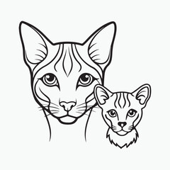 domestic shorthair cat Vector Art illustration