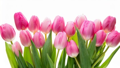 Fototapeta premium spring flowers pink tulips without background various tulips