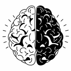 creative details beautiful Brain icon  Vector Illustration