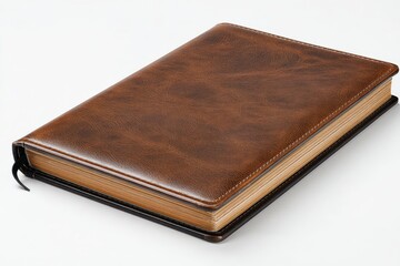 Obraz premium Luxurious brown leather journal, perfect for writing and reflection.