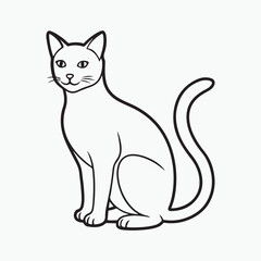 domestic shorthair cat Vector Art illustration