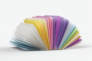 A vibrant spectrum of pastel-colored papers fanned out, showcasing a beautiful array of hues.