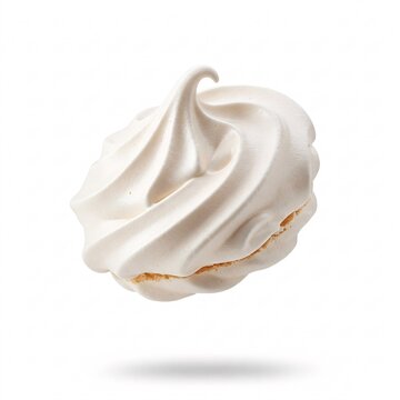 White meringue isolated. Sweet airy pastry.
