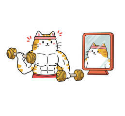 Gym Cat with Dumble