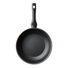 Black frying pan isolated stock image