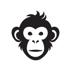 Monkey head Silhouette Vector illustration