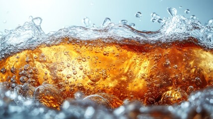 Sparkling drink with splashes