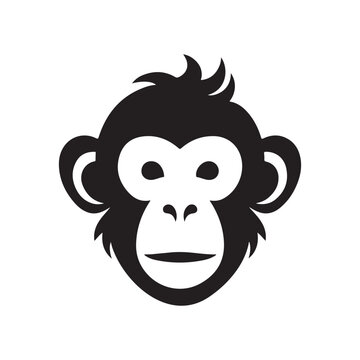 Monkey head Silhouette Vector illustration