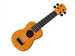 Naklejka premium Orange Ukulele Pixel Art on White Background