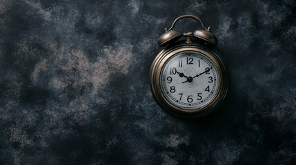 A classic gold antique pocket watch, a vintage timepiece from the past, marks the hours and minutes with aged metal elegance