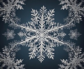 Intricate vector snowflake border, elegant Xmas card design , abstract, white, illustration