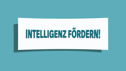Intelligenz foerdern (Promote intelligence) - A card isolated on light green background.