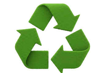 Obraz premium Recycling symbol ecological concept with green arrows illustration on transparent background