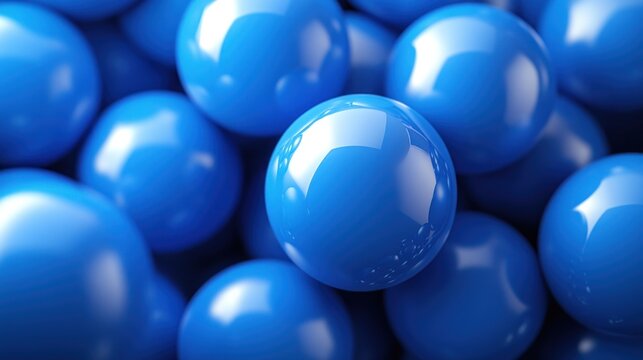 Close-up of many vibrant blue spheres