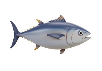 Fototapeta premium Illustration of a yellowfin tuna fish on a plain background on transparent background