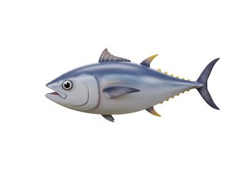 Fototapeta premium Isolated tuna fish illustration for seafood and ocean life themes on transparent background
