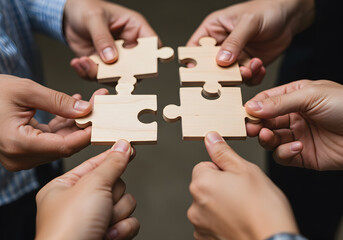 Teamwork Puzzle: Collaboration, Unity, and Success