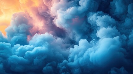 Naklejka premium Colorful smoke clouds fill the frame
