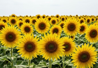 Obraz premium Sunflower field vibrant yellow flowers