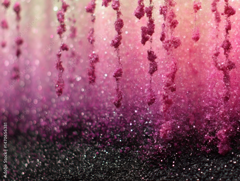 Aufkleber a mesmerizing display of glittering pink and black textures with cascading sparkles
