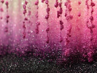 A Mesmerizing Display of Glittering Pink and Black Textures with Cascading Sparkles