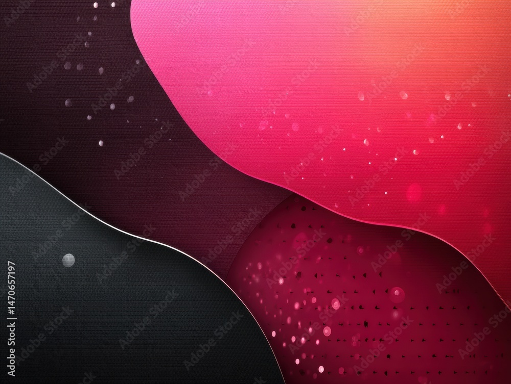 Poster Abstract Gradient Waves with Bokeh Effect in Black and Pink Tones