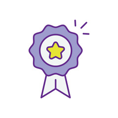 Goal Achievement Badge vector icons stock illustration