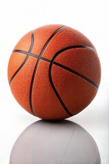 Fototapeta premium Orange Basketball Isolated on White Background for Sports and Fitness 