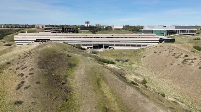 Exterior view of buildings on the University of Lethbridge campus. 