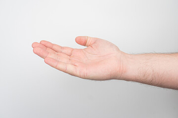 Light-skinned arm in motion, bent elbow, no background objects, realistic style, soft shadows,...