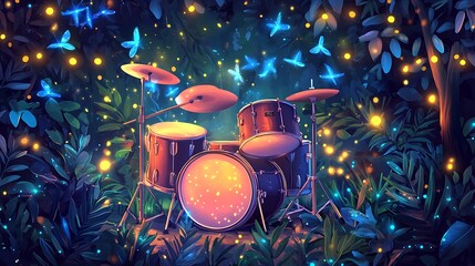 Drums in a magical forest