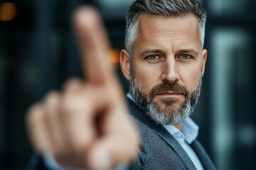 A stop gesture with hand. Generative AI