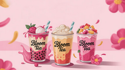  vibrant pink background sets the stage for a playful and inviting illustration of a colorful promotional banner created with generative ai 
