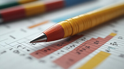 Colorful pen on business document