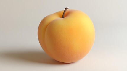 Close-up view of a single,  realistic, peach fruit.