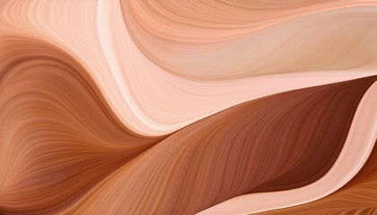 Obraz premium unobtrusive header with elegant modern soft curvy waves background illustration with tan rosy brown and pastel brown color
