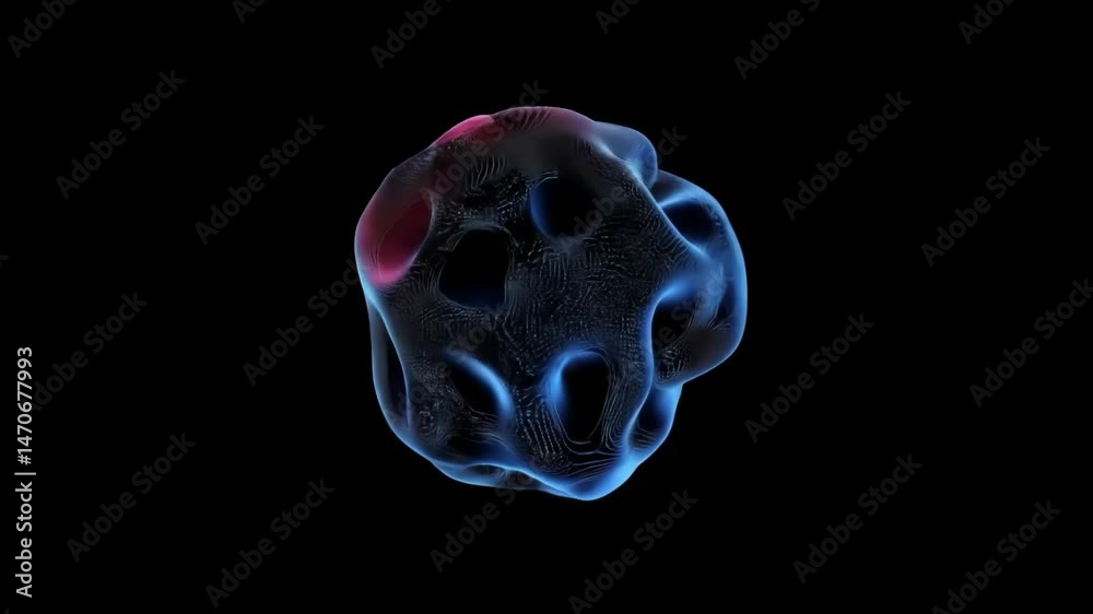Poster abstract blue and pink glowing shape animation. futuristic technology concept for visualization. dat