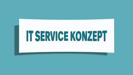 IT Service Konzept (IT service concept) - A card isolated on light green background.