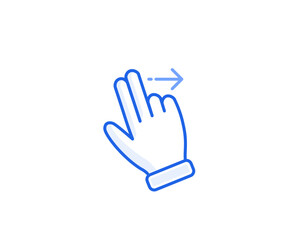 two finger swipe right icon outline vector for gui interaction