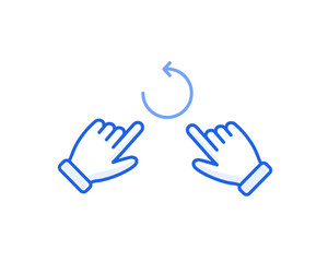 two finger rotate gesture icon outline vector for gui interaction