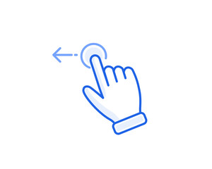 swipe left gesture icon blue outline vector for gui interaction