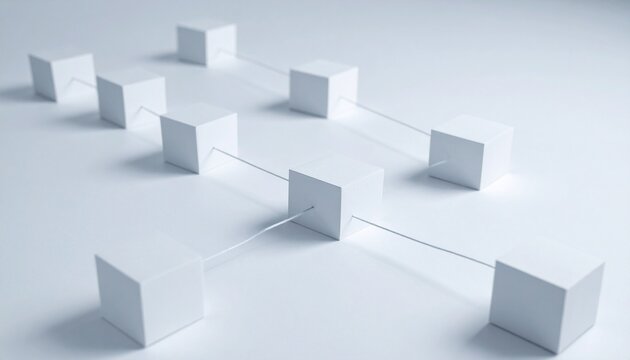 Fototapeta 3d render of a Connected Cubes