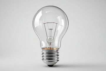 An incandescent light bulb on a neutral background showcasing simplicity, clarity, and the essence of a classic design for vintage technology enthusiasts.